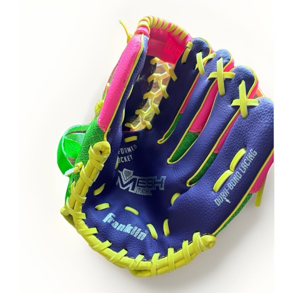Franklin Girls baseball Glove Mesh Tek 9.5‎ 22814 Multicolored RHT Youth Sports